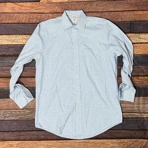 Brooks Brothers Madison Dress Shirt Preppy Check Professional Interview Top
